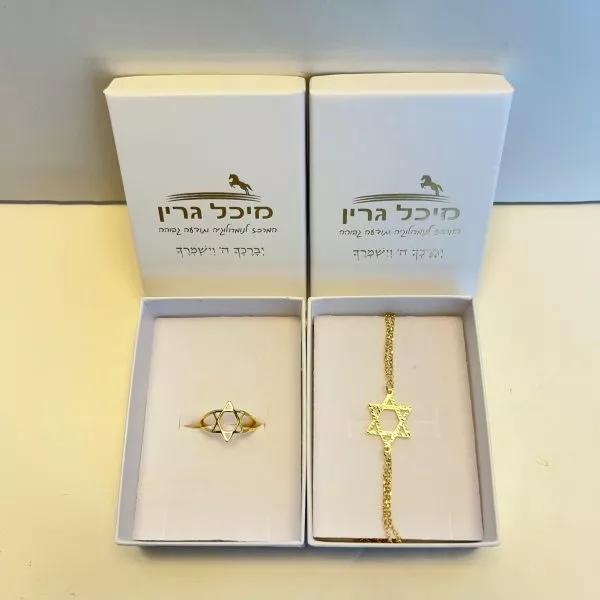 ⁦סט צמיד וטבעת שמירה והגנה מבית מיכל גרין - צבע זהב או כסוף לבחירה⁩ – תמונה ⁦3⁩