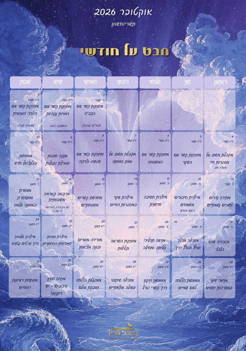 מבט על חודשי, מתוך היומן לשם שמיים